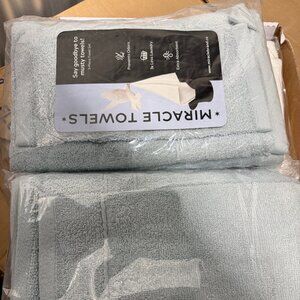 Miracle Made Silver-Infused Towel Set Blue • Antibacterial Cotton • Quick Dry